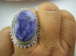 bpe4957 UNIKALNY DROGOCENNY RZADKI CZAROIT - kamień jasnowidzów ! Orientalny Owalny Pierścień z czaroitem r.17/r.18 Srebro 925 # - 4