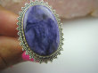 bpe4957 UNIKALNY DROGOCENNY RZADKI CZAROIT - kamień jasnowidzów ! Orientalny Owalny Pierścień z czaroitem r.17/r.18 Srebro 925 # - 6
