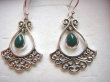 bke1113 Orientalne Uwodzicielki !!! Ażurowe Lekkie Kolczyki z Onyksami Zielony Onyks Srebro 925 - 6