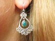 bke1113 Orientalne Uwodzicielki !!! Ażurowe Lekkie Kolczyki z Onyksami Zielony Onyks Srebro 925 - 3
