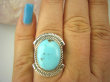 bpe8480 Niezwykły OKAZ Piękny Pierścień Pierścionek naturalny Błękitny TURKUS ARIZONA Turkusy r.17 egzotyczne Srebro 925 # - 3