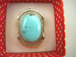 bpe8480 Niezwykły OKAZ Piękny Pierścień Pierścionek naturalny Błękitny TURKUS ARIZONA Turkusy r.17 egzotyczne Srebro 925 # - 8