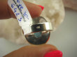 bpe6423  Pierścień Rzadki Błękitny Larimar (kamień Anielski ) - stawy, serce lęki, otwiera czakrę gardła r.18/ r.19 Srebro 925 # - 5