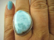 bpe6342 Anielski Pierścień Rzadki Błękitny Larimar (kamień Anielski ) - stawy, serce lęki, otwiera czakrę gardła r.19 Srebro 925 # - 3