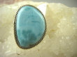 bpe6342 Anielski Pierścień Rzadki Błękitny Larimar (kamień Anielski ) - stawy, serce lęki, otwiera czakrę gardła r.19 Srebro 925 # - 8