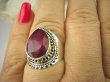 bpee3641 Malinowa Pokusa - Delikatny Pierścień Rubin Indyjski Rubiny r.17 Srebro 925 - 2