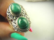 bpe8888 Biżuteria Egzotyczna !!! Pierścień Pierścionek MALACHIT - pobudza kreatywność r.16 szeroka obrączka Srebro 925 # - 7
