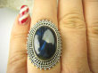bpe8608 Orientalny Pierścionek Pierścień Granatowy Labradoryt Spektrolit - kamień Zorzy Polarnej r.16 Srebro 925 # - 3