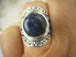 bpe6914 Śliczny zdobiony Pierścień Granatowy SODALIT - DOBRA PRZEMIANA MATERII r.20 Srebro 925 # - 3