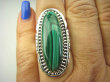 bpe7217 Biżuteria Egzotyczna !!! Cudowny MALACHIT W ORIENTALNEJ OPRAWIE -  Pierścień MALACHIT - pobudza kreatywność r.16 Srebro 925 # - 2