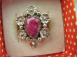 bpee4536 RUBINOWY Śliczny Delikatny Pierścień Pierścionek Rubin Indyjski w orientalnej oprawie Rubiny r.13 Srebro 925 # - 8