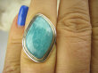 bpe6966 LAZUROWA AMAZONKA !!! Klasyczny Pierścień Amazonit - Kamień Marzeń i realizacji r.14 lśniące Srebro 925 # - 2