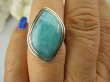 bpe6966 LAZUROWA AMAZONKA !!! Klasyczny Pierścień Amazonit - Kamień Marzeń i realizacji r.14 lśniące Srebro 925 # - 5