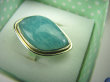 bpe6966 LAZUROWA AMAZONKA !!! Klasyczny Pierścień Amazonit - Kamień Marzeń i realizacji r.14 lśniące Srebro 925 # - 7