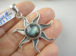 bwe3790 ETNICZNE SŁOŃCE !!! Wisior Zawieszka Labradoryt Spektrolit - kamień zorzy polarnej Srebro 925 # - 9