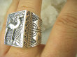 bpe8670 Masywny SYGNET Męski arabskiego Szejka lub Damski  Pierscień Duży rozmiar Pięknie zdobiony UNISEX Wielbłąd r.25 szeroka obrączka SREBRO 925 # - 2