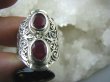 bpee2804 ORIENTALNY Delikatny Elegancki Pierścień Rubin Indyjski - kamień Miłości Rubiny r.15 Srebro 925 # - 10