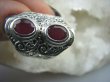 bpee2804 ORIENTALNY Delikatny Elegancki Pierścień Rubin Indyjski - kamień Miłości Rubiny r.15 Srebro 925 # - 11