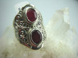 bpee2804 ORIENTALNY Delikatny Elegancki Pierścień Rubin Indyjski - kamień Miłości Rubiny r.15 Srebro 925 # - 9