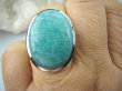bpe5741 LAZUROWA AMAZONKA !!! CUDOWNY Klasyczny Pierścień Amazonit - Kamień Marzeń i realizacji r.18/ r.19 lśniące Srebro 925 # - 5