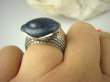 bpe6824 Kunsztowny Zdobiony Pierścień Lapis Lazuli - strażnik prawdy i mądrości r.19 Srebro 925 # - 8