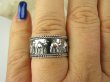 bpe8723 wspaniała szeroka obrączka KARAWANA WIELBŁĄDÓW !!! Mocny Pierścień Oksydowana Obrączka z Wielbłądami Cały ze Srebra r.23/ r.24 SREBRO 925 # - 3
