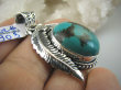 bwe2903 BIŻUTERIA ORIENTALNA !!! Duży Egzotyczny WISIOR Indian Nawaho ORLE PIÓRO naturalny TURKUS Turkusy Srebro 925 # - 3