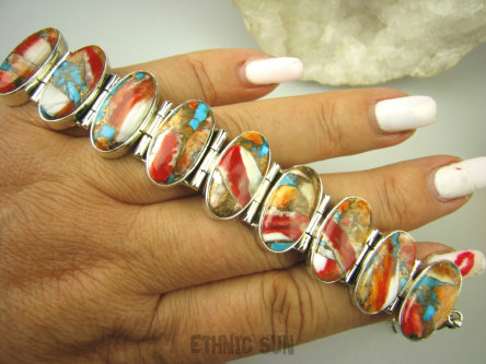 bb3537 Wielobarwna Ostryga Klasyczna Duża 38G Bransoleta TURKUS OSTRYGOWY MIEDZIANY 9 sztuk Turkus OSTRYGA Muszla złota MIEDZ lśniące Srebro 925 #