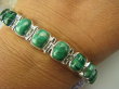 bb3430 KLASYCZNA Duża 23 gramy !!! Kobieca Bransoleta z malachitami 11 sztuk MALACHIT - pobudza kreatywność Srebro 925 # - 2