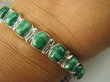 bb3430 KLASYCZNA Duża 23 gramy !!! Kobieca Bransoleta z malachitami 11 sztuk MALACHIT - pobudza kreatywność Srebro 925 # - 3