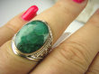bpee3694 Ażurowy Pierścień Zielony Szmaragd Indyjski Szmaragdy r.15 ażurowa obrączka Srebro 925 - 5