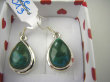 bke1013 CUD NATURY - niebiesko-zielone  KROPLE Kolczyki Rzadka Chryzokola i Azuryt Unikat Lśniące Srebro 925 - 7