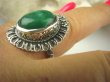 bpe6443 Jadeitowy MELONIK !!! Duży i Piękny OKAZ Pierścień zielony Jadeit - antystresowy KAMIEŃ DOBROBYTU r.21/ r.22 Srebro 925 # - 4