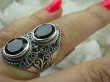 bpee3150 Magiczny Orientalny Pierścień Onyks - regeneruje SERCE, EGZEMY, PAMIĘĆ r.17 Srebro 925 # - 3