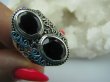 bpee3150 Magiczny Orientalny Pierścień Onyks - regeneruje SERCE, EGZEMY, PAMIĘĆ r.17 Srebro 925 # - 7