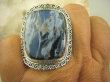 bpe6271 Bardzo się iskrzący DUŻY  Pierścień cudny KAMIEŃ BURZY Pietersyt z Namibii  - RZADKOŚĆ r.17 Srebro 925 # - 5