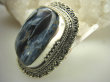 bpe6271 Bardzo się iskrzący DUŻY  Pierścień cudny KAMIEŃ BURZY Pietersyt z Namibii  - RZADKOŚĆ r.17 Srebro 925 # - 9