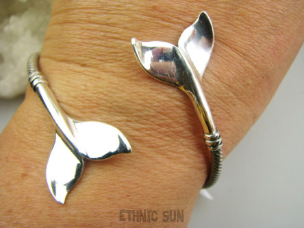 bb3930 Morskie skarby Bransoleta DELFIN Bangla 18g !! Otwarta Bransoleta Delfin, Ogon Delfina Bransoletka Cała ze SREBRA Oksydowane Srebro 925 #