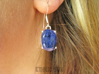 bkee1114 Piękne eleganckie Lekkie Delikatne Kolczyki szlifowany Szafir Indyjski - WIERNOŚĆ związkach , Stres, choroby oczu ciśnienie Szafiry Srebro 925