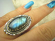 bpe8440 Czarodziejsko Piękny Orientalny Pierścień Niebieski Labradoryt Spektrolit - kamień Zorzy Polarnej r.16 Srebro 925 # - 3