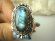 bpe8440 Czarodziejsko Piękny Orientalny Pierścień Niebieski Labradoryt Spektrolit - kamień Zorzy Polarnej r.16 Srebro 925 # - 7