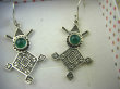 kpl10 Piękny Komplet Wisior i Kolczyki AZTECKIE WZORY z Onyksami Zielony Onyks Aztekowie Meksyk Srebro 925 - 5