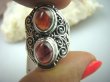 bpe5419 Egzotyczny Pierścień naturalne Granaty - kamienie namiętności Granaty w kolorze czerwonego wina r.15 Srebro 925 # - 10