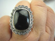 bpe4391 PIĘKNY OKAZ !!!  Duży i śliczny Pierścień z onyksem ONYKS regeneruje SERCE, EGZEMY, PAMIĘĆ r.17/ r.18 Srebro 925 # - 4