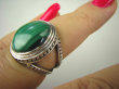 bpe6841 Egzotyczny PIERŚCIEŃ zielony Malachit - pobudza kreatywność r.14 Zdobiona Obrączka Srebro 925 # - 6