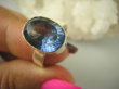 bpee4752 UNIKAT CACKO Delikatny Pierścionek Pierścień z nocnym Mystic Topazem (NIGHT) w lśniącej oprawie Mystic Topaz NIGHT r.15 SREBRO 925 # - 7