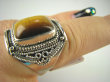 bpe6578 Egzotyczny Pierścień Obrączka Tygrysie Oko - Wspomaga Oczy Astma Krążenie i TRAWIENIE r.20 szeroka obrączka Srebro 925 # - 6