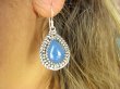bke1173 Przepiękne Zdobione Krople Egzotyczne Lekkie Kolczyki Chalcedon (Tarczyca) - czakra gardła Srebro 925 - 4
