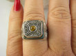 bpe8951 SYGNET SUŁTANA Zabójczo Piękny PIERŚCIEŃ Pierścionek Inkrustowany Onyks Turkus Turkusy oraz Tygrysie Oko r.22 Srebro 925 # - 4