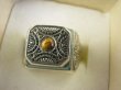 bpe8951 SYGNET SUŁTANA Zabójczo Piękny PIERŚCIEŃ Pierścionek Inkrustowany Onyks Turkus Turkusy oraz Tygrysie Oko r.22 Srebro 925 # - 9